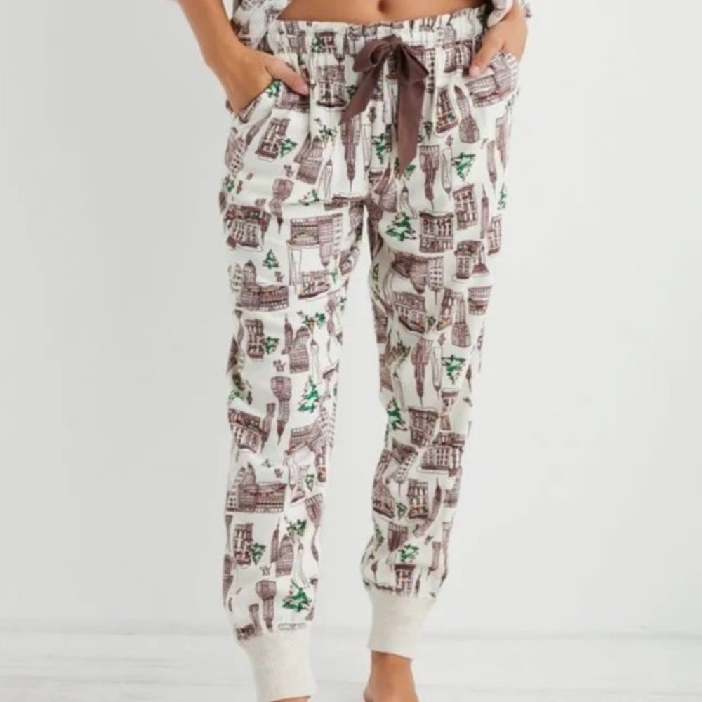 Aerie Flannel PJ NYC Christmas Pants NWT